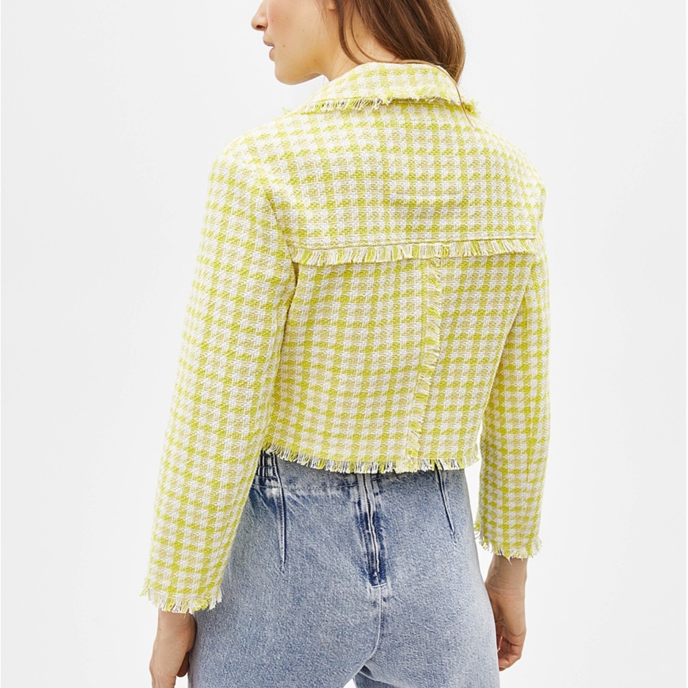 Bershka houndstooth print cropped blazer jacket XS - Picture 5 of 5